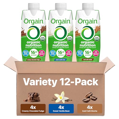 Organic Nutritional Protein Shake, Creamy Chocolate Fudge, 16g Whey Protein, 11 Fl Oz (12 Pack) H19601