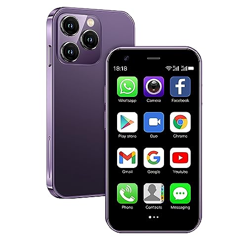 Mini Smartphone Students Quad Core Smallest Mobile Phone 3.0 Inch Unlocked Android Kids Cell Phones Dual Sim Card Cute Palm Child 3G Small Smartphone (Blue,2GB+16GB)