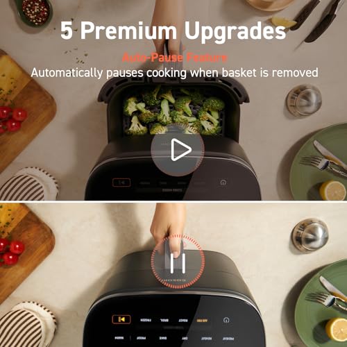 Air Fryer 6-Qt, Roast Bake Broil Reheat, Grey J876218
