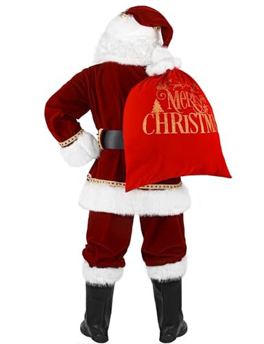 Men's Deluxe Red Santa Claus Costume Set P74887