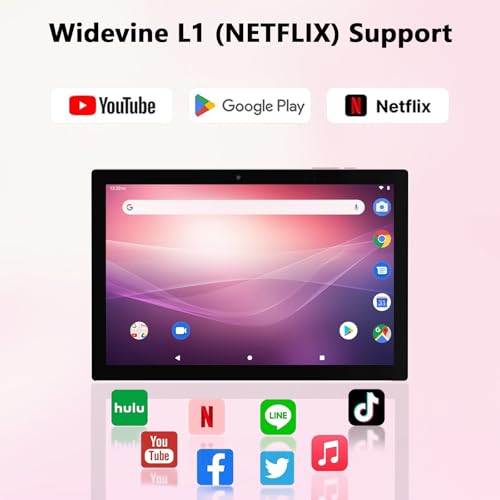 Tablet 10 Inch, 18GB RAM 128GB ROM, 2 in 1 with Keyboard Mouse Stylus K7381