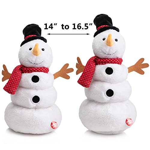 Animated Christmas Snowman Plush with LED Lights Musical Toy K182254