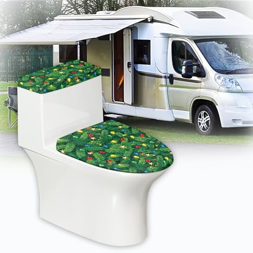 Christmas Toilet Lid and Tank Cover Set for Bathroom Decor Q334993