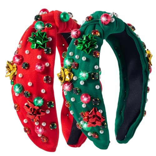 Christmas Pearl Rhinestone Headband for Women Holiday Party Hair Accessory T16873