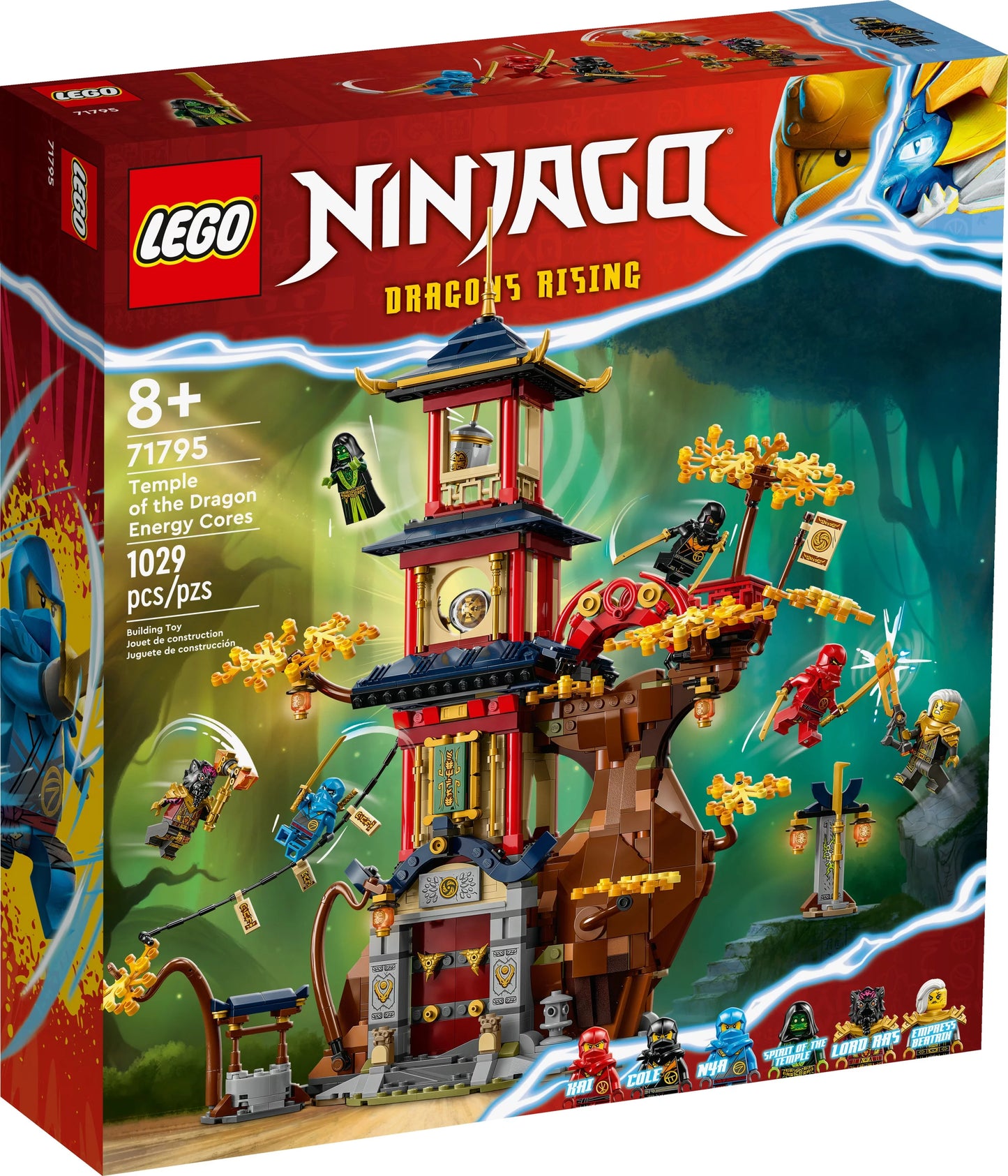 NINJAGO Temple of the Dragon Energy Cores Building Toy with 6 Minifigures N7313