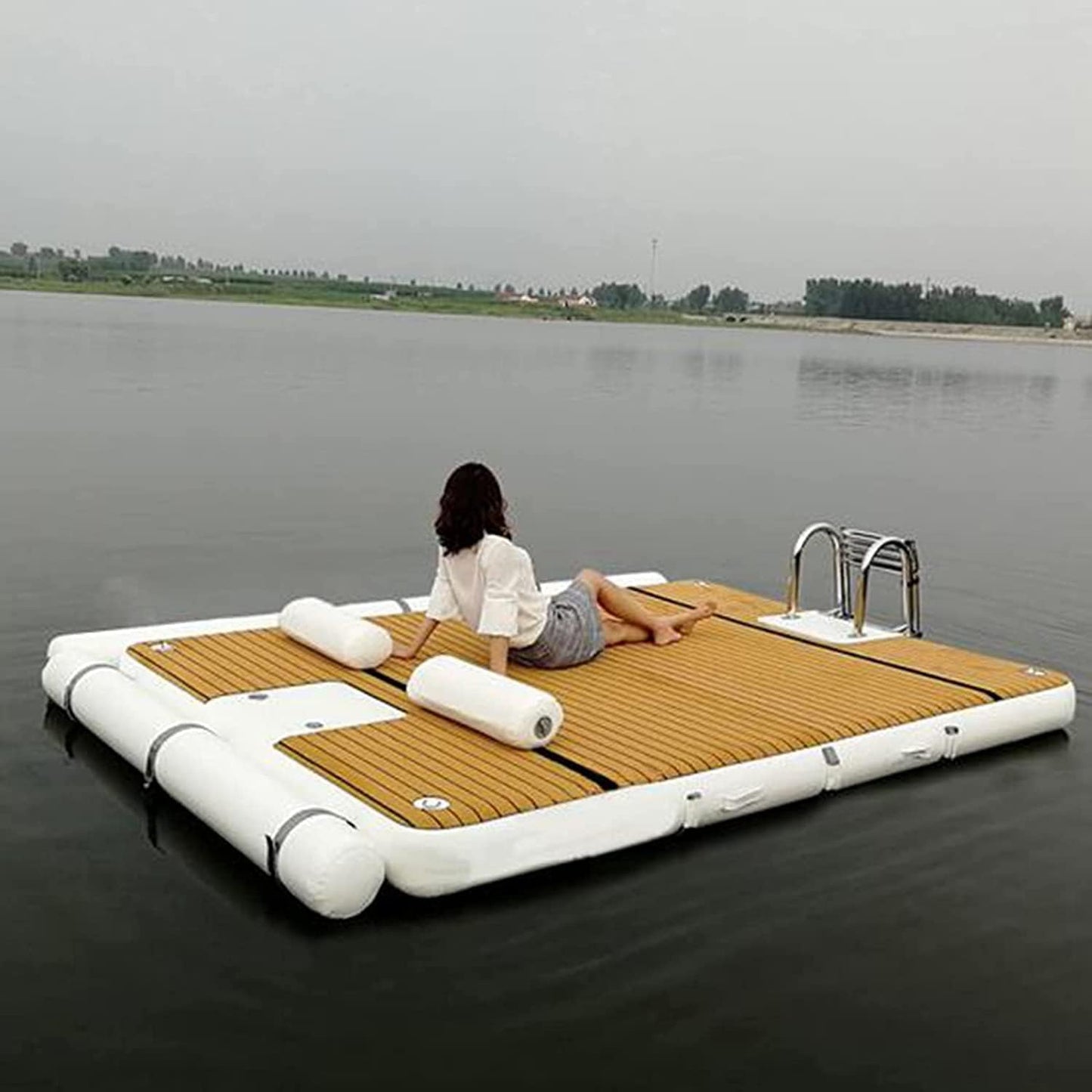 Inflatable Floating Island Lake Mat for Pool & Beach F18408