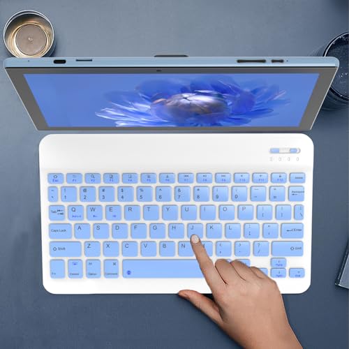 Tablet 10.1 inch Android 14 with Keyboard Case, Mouse, Stylus, 8GB+64GB, HD Touch Screen, Dual Camera, Wi-Fi, Blue W566112