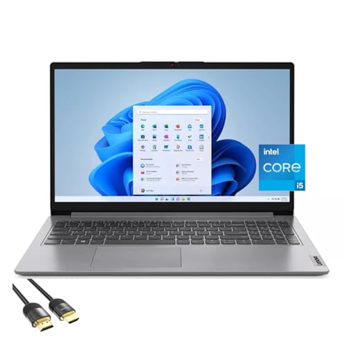 Lenovo IdeaPad 15.6" FHD Slim and Light Laptop, 12th Gen Intel 10-Core i5-1235U, 16GB RAM, 1TB PCIe SSD, USB-C, HDMI, WiFi 6, KeyPad, Webcam, SD Card Reader, PDG HDMI Cable, Cloud Grey, Win 11