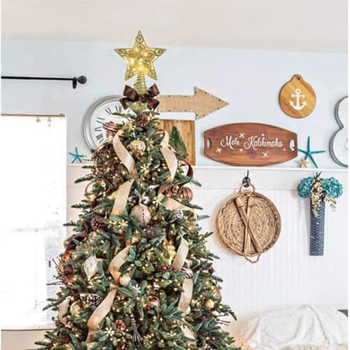 Star Tree Topper with 20 LED Lights, Battery Powered Christmas Decorations X627861