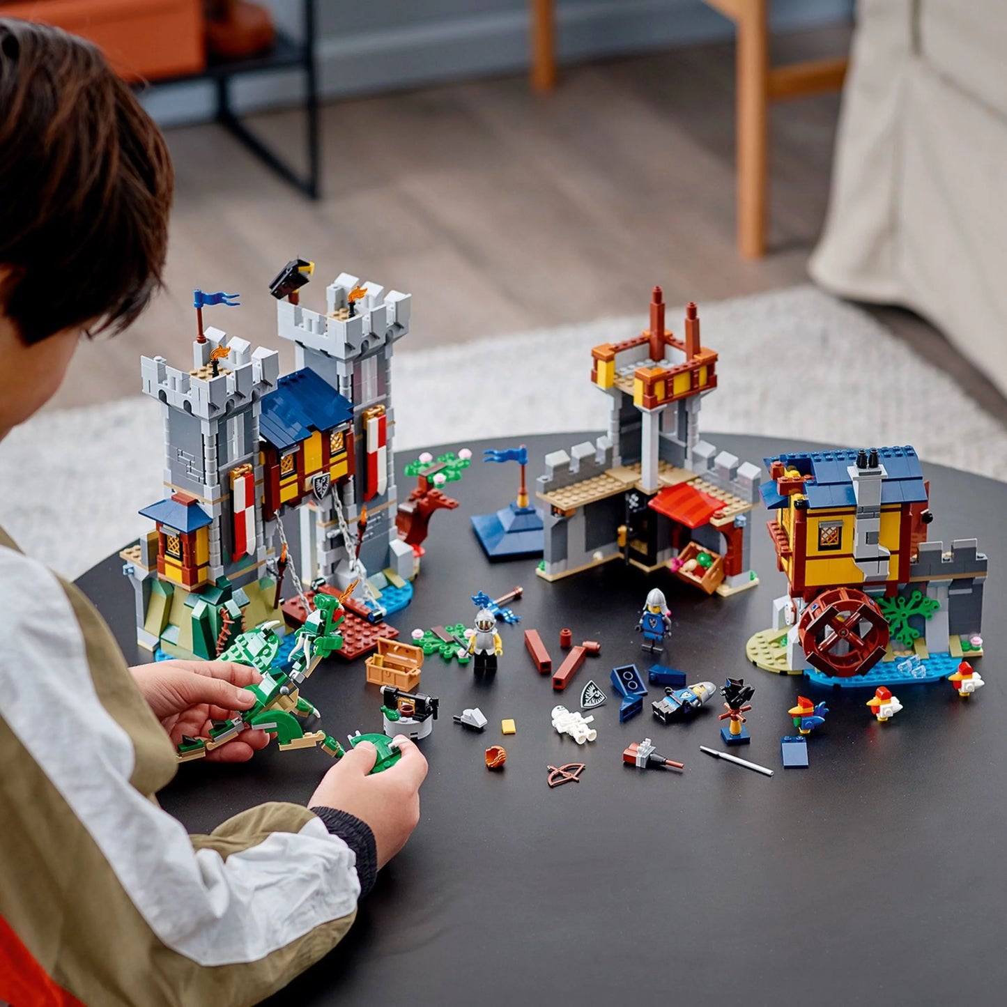 Medieval Castle 3-in-1 Building Toy with Skeleton and Dragon Figures S710