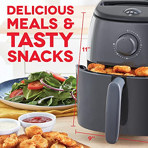 Electric Air Fryer Oven, 2.6 Qt., Grey, Compact, Auto Shut Off, 1000-Watt L764