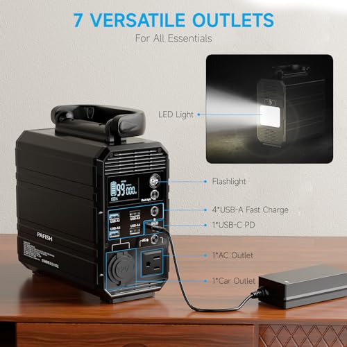 Portable Laptop Charger 31200mAh USB C Power Bank with 100W AC Outlet D94804