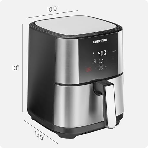 XL 8-Qt Touch Digital Air Fryer, Nonstick Dishwasher-Safe, Stainless Steel P242