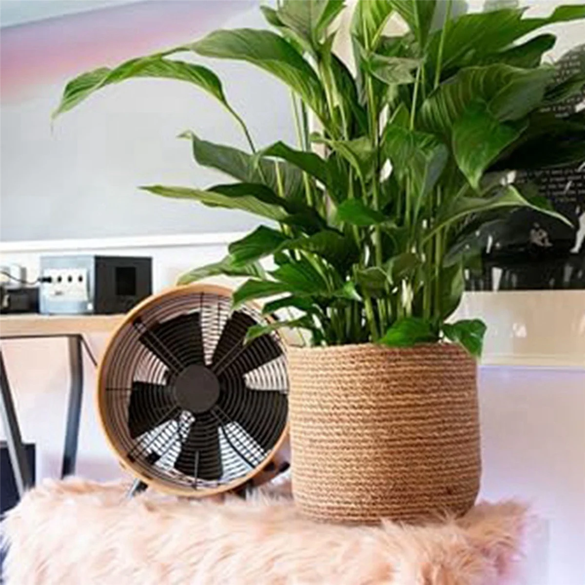 Woven Seagrass Flower Pot with Film Insert L893