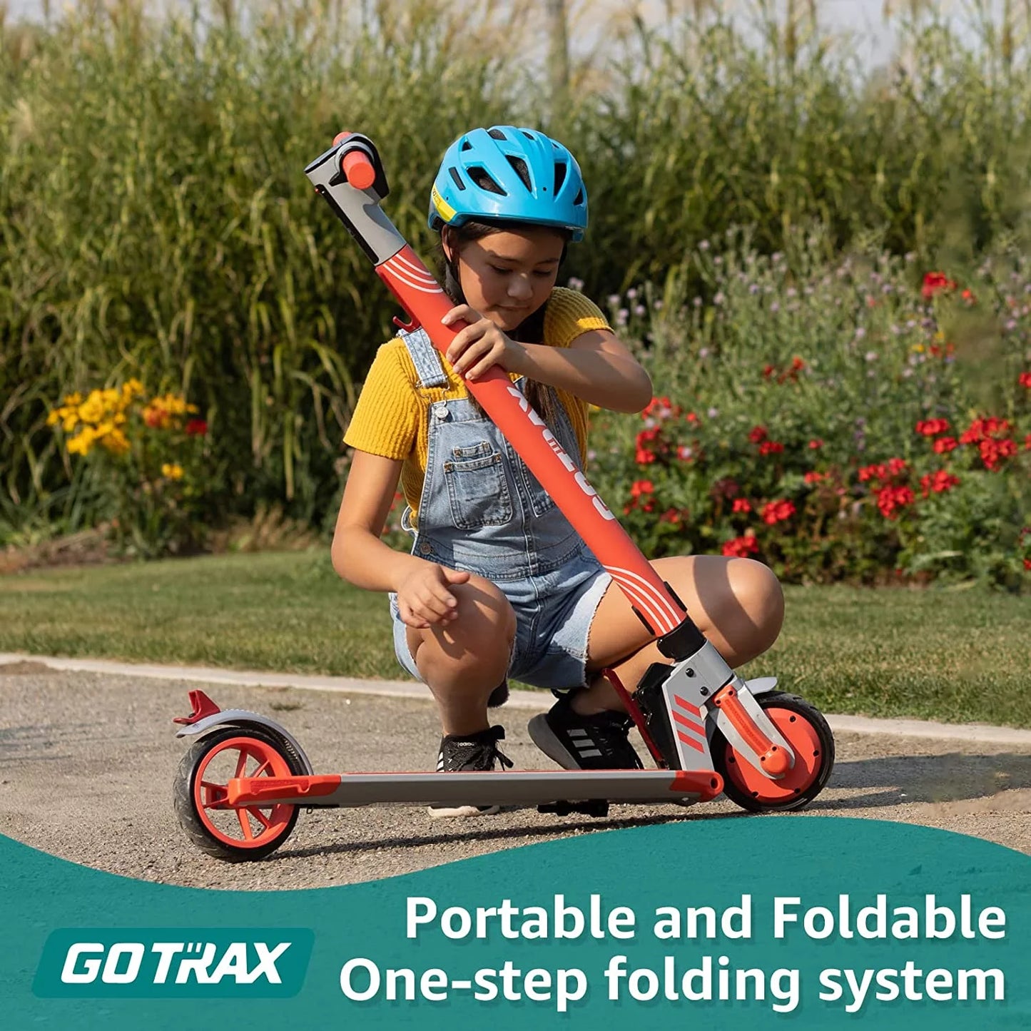 Kids Electric Scooter 200W Foldable Commuting, Blue K100693