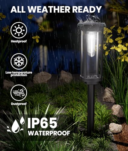 Solar Pathway Lights Outdoor, IP65 Waterproof, Auto On/Off Z346