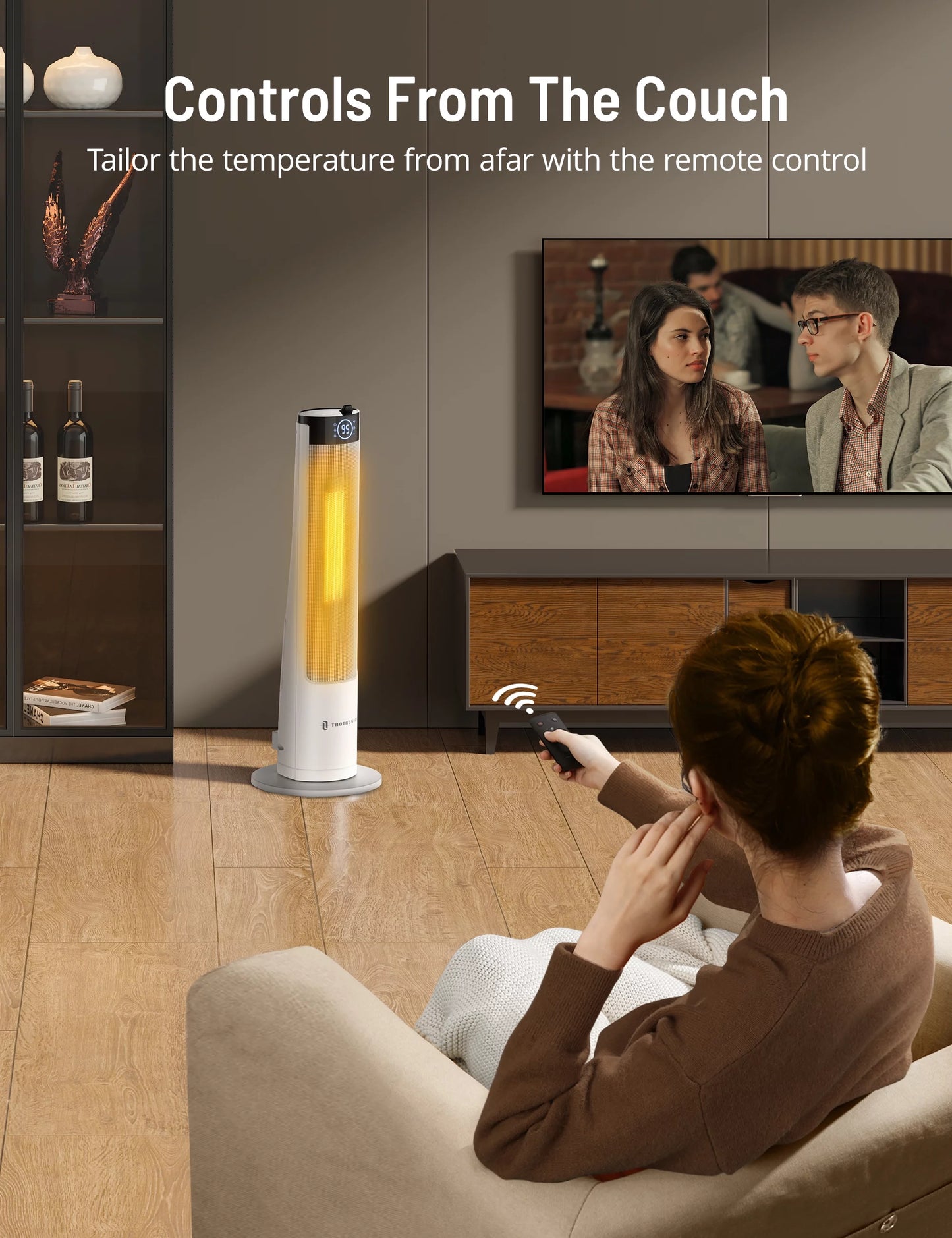 Tower Space Heater with Humidifier, 3 Heat Levels, 12H Timer K6307