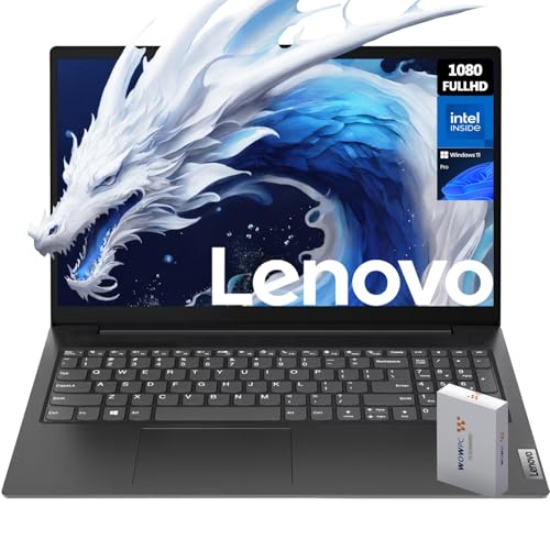 Lenovo Newest V15 Essential Laptop | 16GB RAM | 256GB SSD | 15.6" FHD (1920 x 1080) Display | Intel Quad-core Processor | Ethernet RJ-45 | Windows 11 Home | WOWPC 500GB External HDD