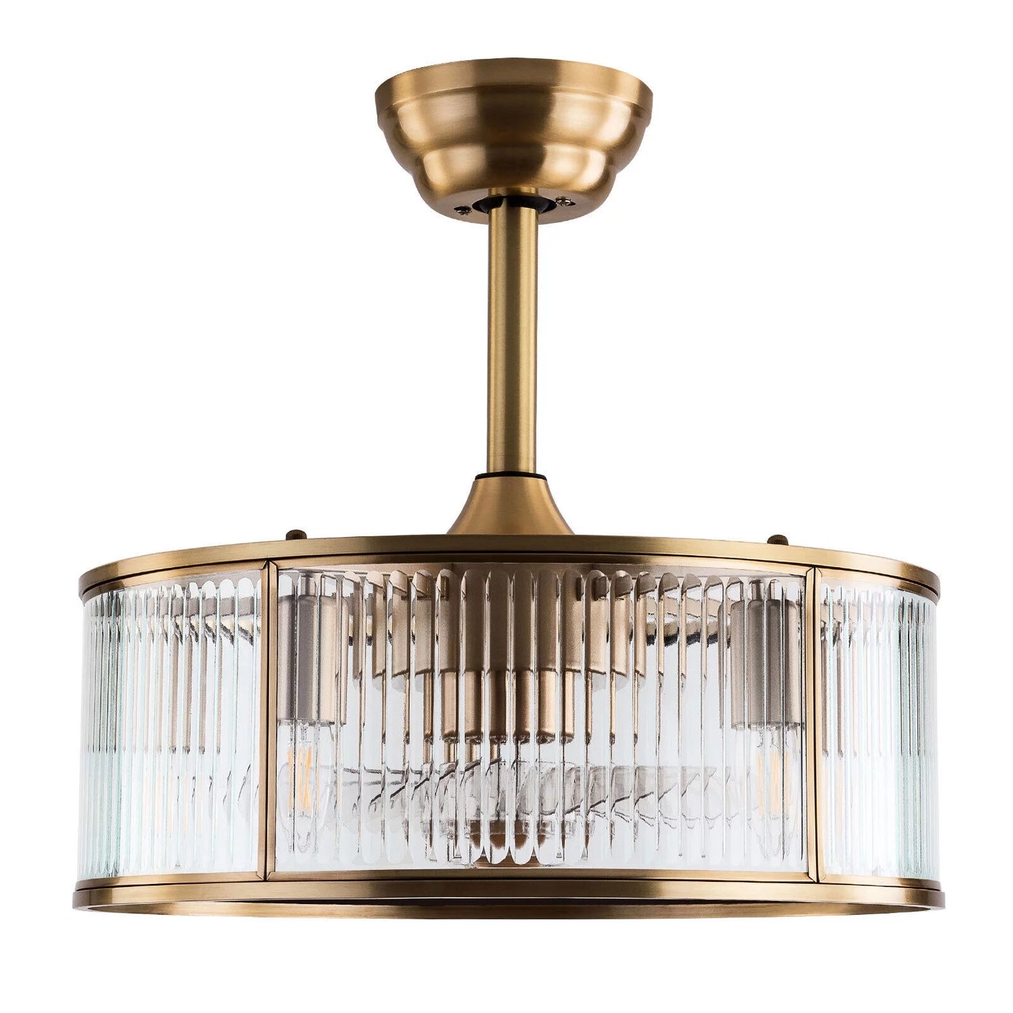 Farmhouse Ceiling Fan Light Gold With Remote Control L2827