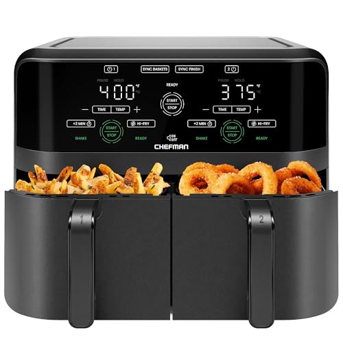 6 Quart Dual Basket Air Fryer with Digital Touchscreen D53063
