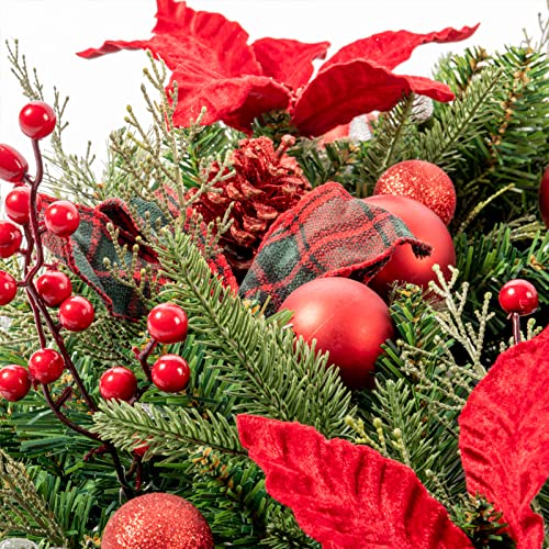 Pre-lit Christmas Garland 9ft with 50 LED Lights, Battery Operated I824