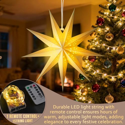 Christmas Paper Snowflake Lanterns with LED Lights for Holiday Party Decor Q23741