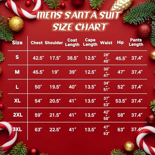 Men's Deluxe Santa Claus Costume Set 12 Pieces O97720