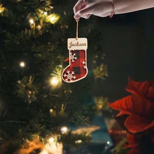 Personalized Christmas Wooden Ornaments with Family Names J389