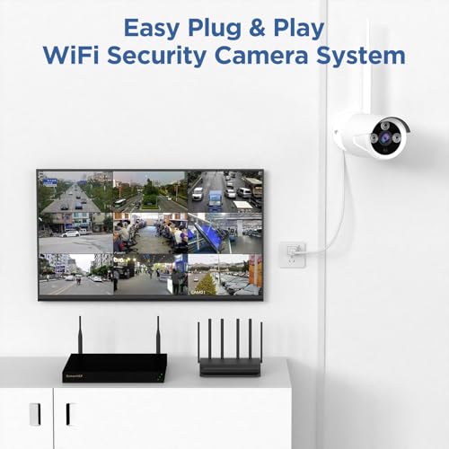 Wireless Security Camera System, 10CH NVR with 4 Cameras, 1TB HDD, Night Vision I1201