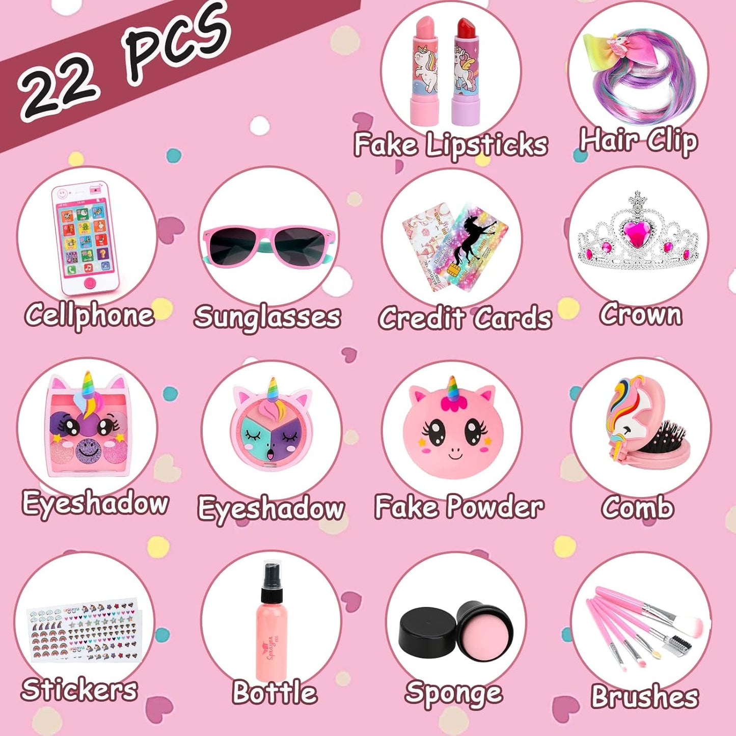 Pretend Makeup Purse Playset for Toddler Girls I897
