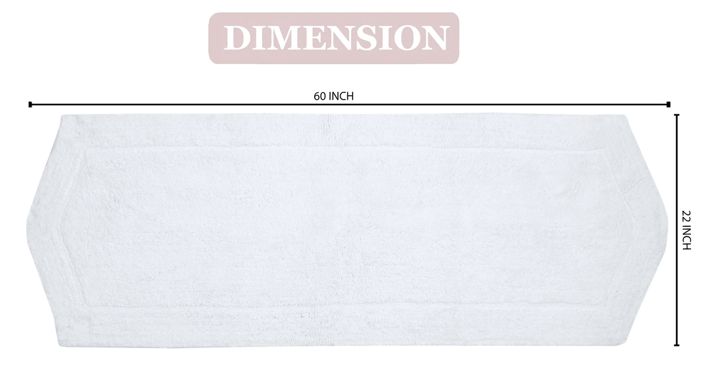 100% Cotton Tufted Bath Rug, Non-Slip, Machine Washable, 22"x60" Runner B8528