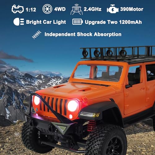 1/12 Off-Road Climbing Car 4x4 Rock Crawler with LED Lights and Metal Drive Shaft F7902