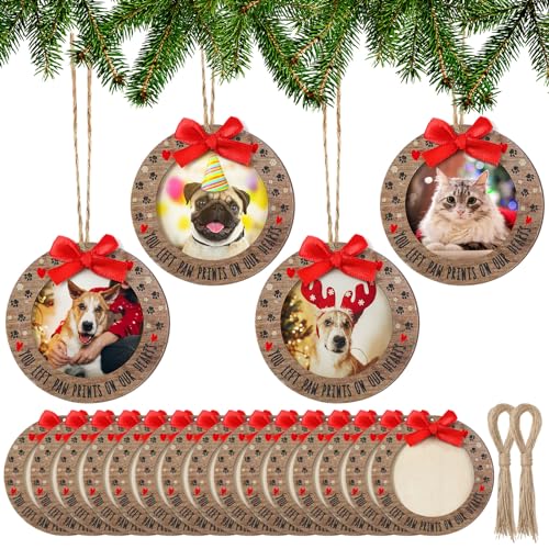 24 Pcs Christmas Photo Ornament Frames for Baby First Christmas Tree Keepsake F1934