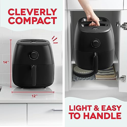 Electric Air Fryer Oven, 2.6 Qt., Grey, Compact, Auto Shut Off, 1000-Watt L764