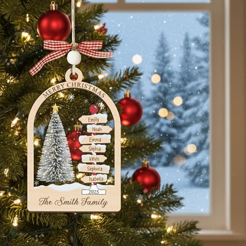 Personalized Christmas Wooden Ornaments with Family Names J389