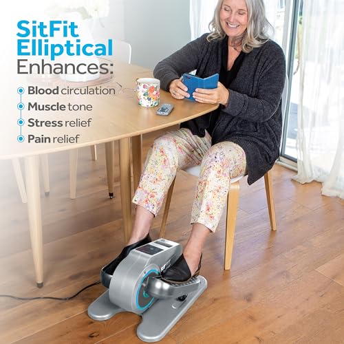 Foot Pedal Exerciser for Seniors, Under Desk Elliptical Exercise Bike E24923