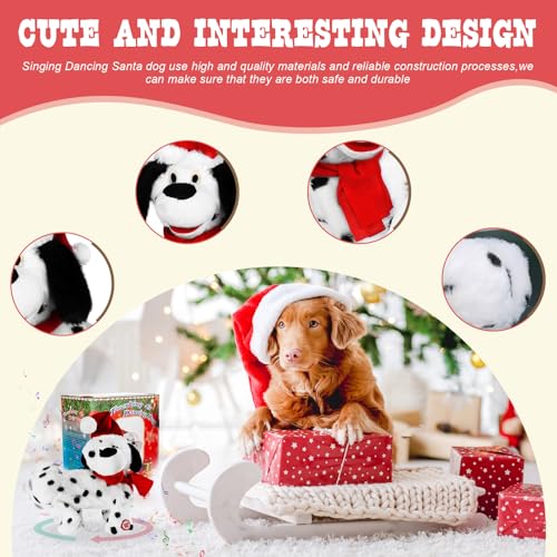 Shaking Santa Dog Toy, Singing Plush Puppy, Animated Christmas Plush Y5378