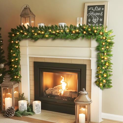 Pre-lit Christmas Garland with Lights for Indoor Outdoor Decor C1969