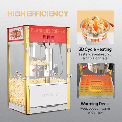 Red Countertop Popcorn Maker with 16-Ounce Kettle R268766