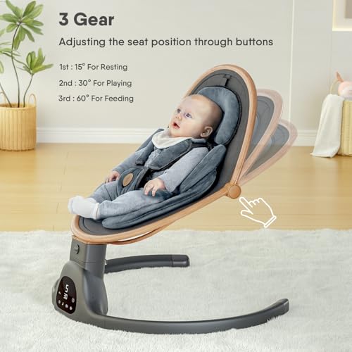 Baby Swing for Infants with Music, Remote Control, 3 Seat Positions Q6848