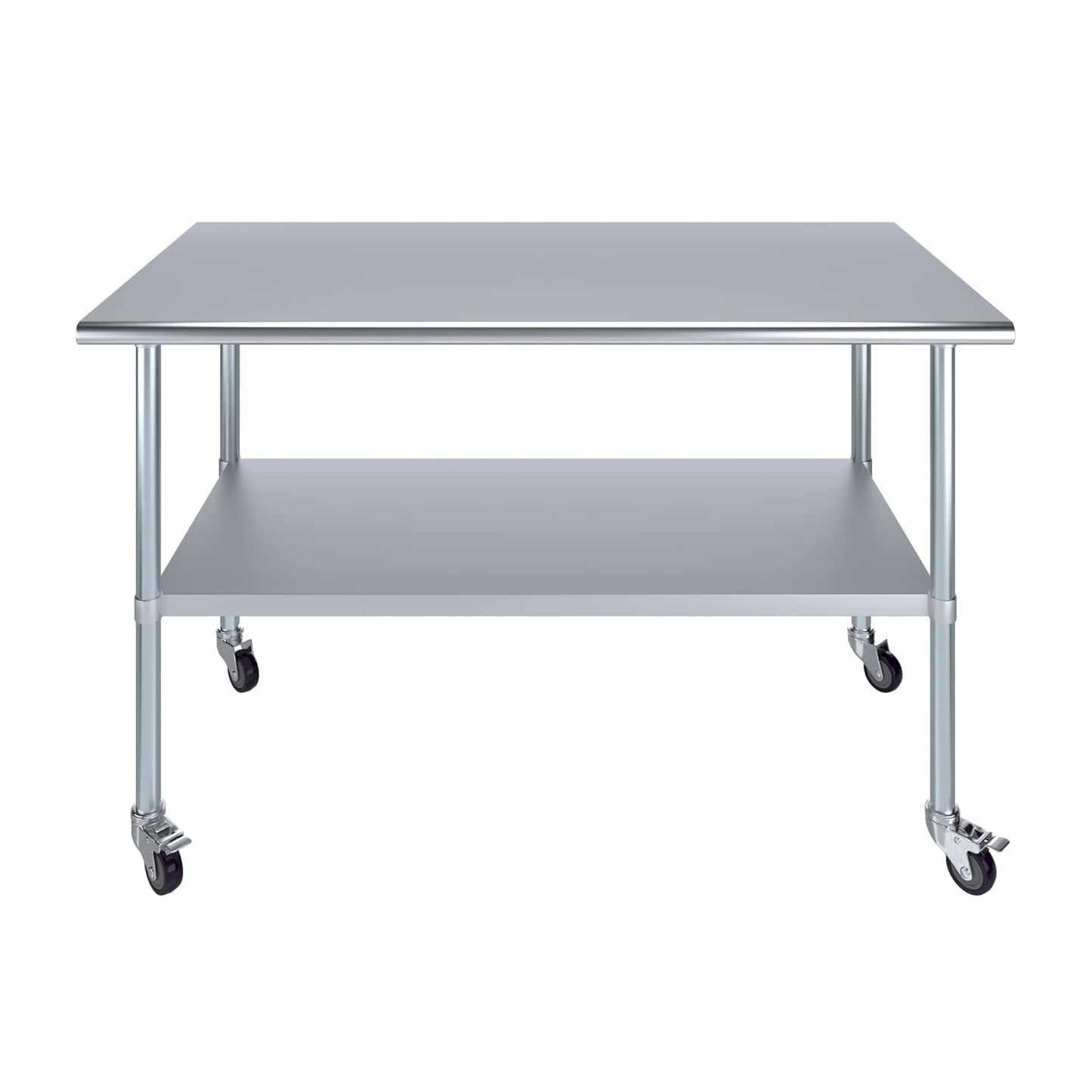 Stainless Steel Work Table with Under-Shelf and 4 Wheels A917297