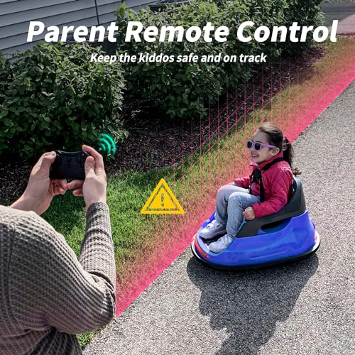Kids Bumper Car with Remote Control, 3 Speeds - Blue F893239