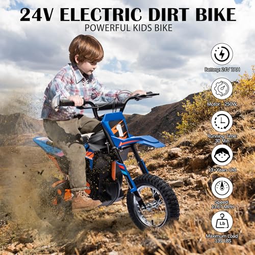Kids Electric Dirt Bike 250W Off-Road Motorcycle Z852125