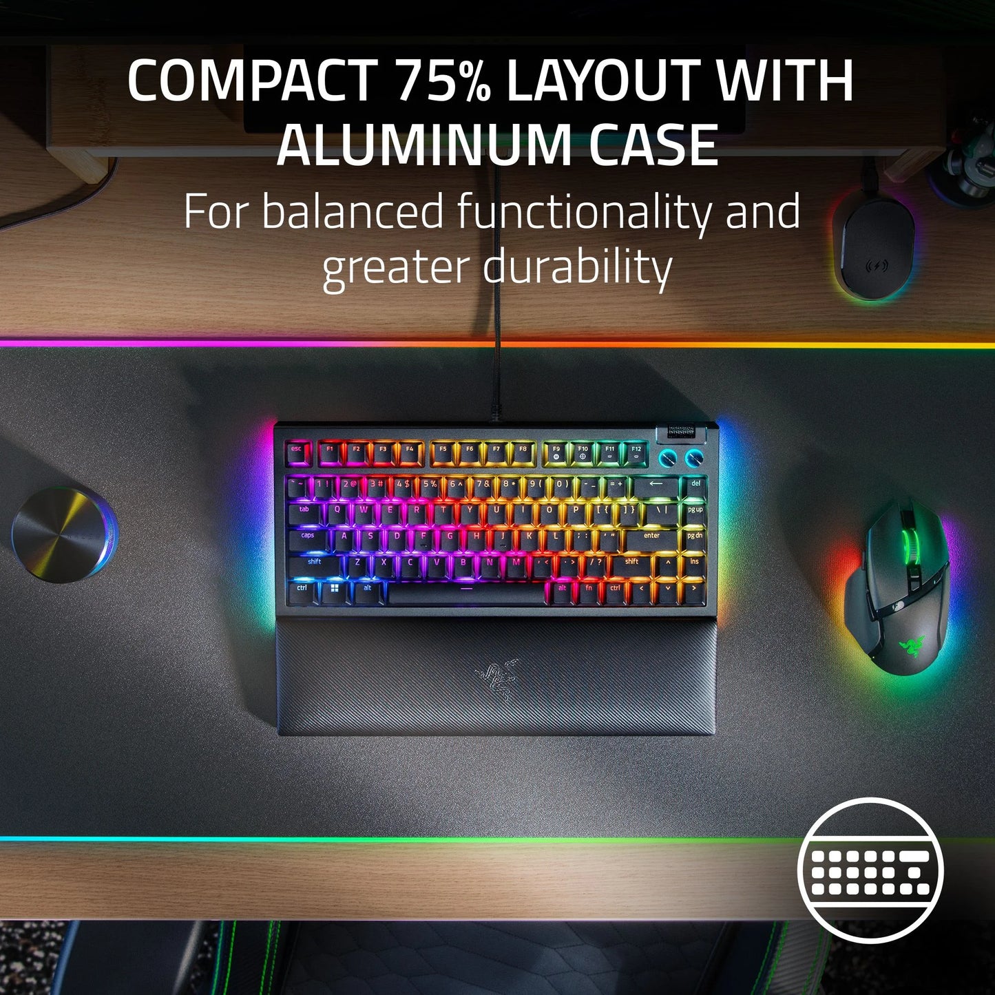 75% Hot-Swappable Mechanical Gaming Keyboard, RGB Z27215