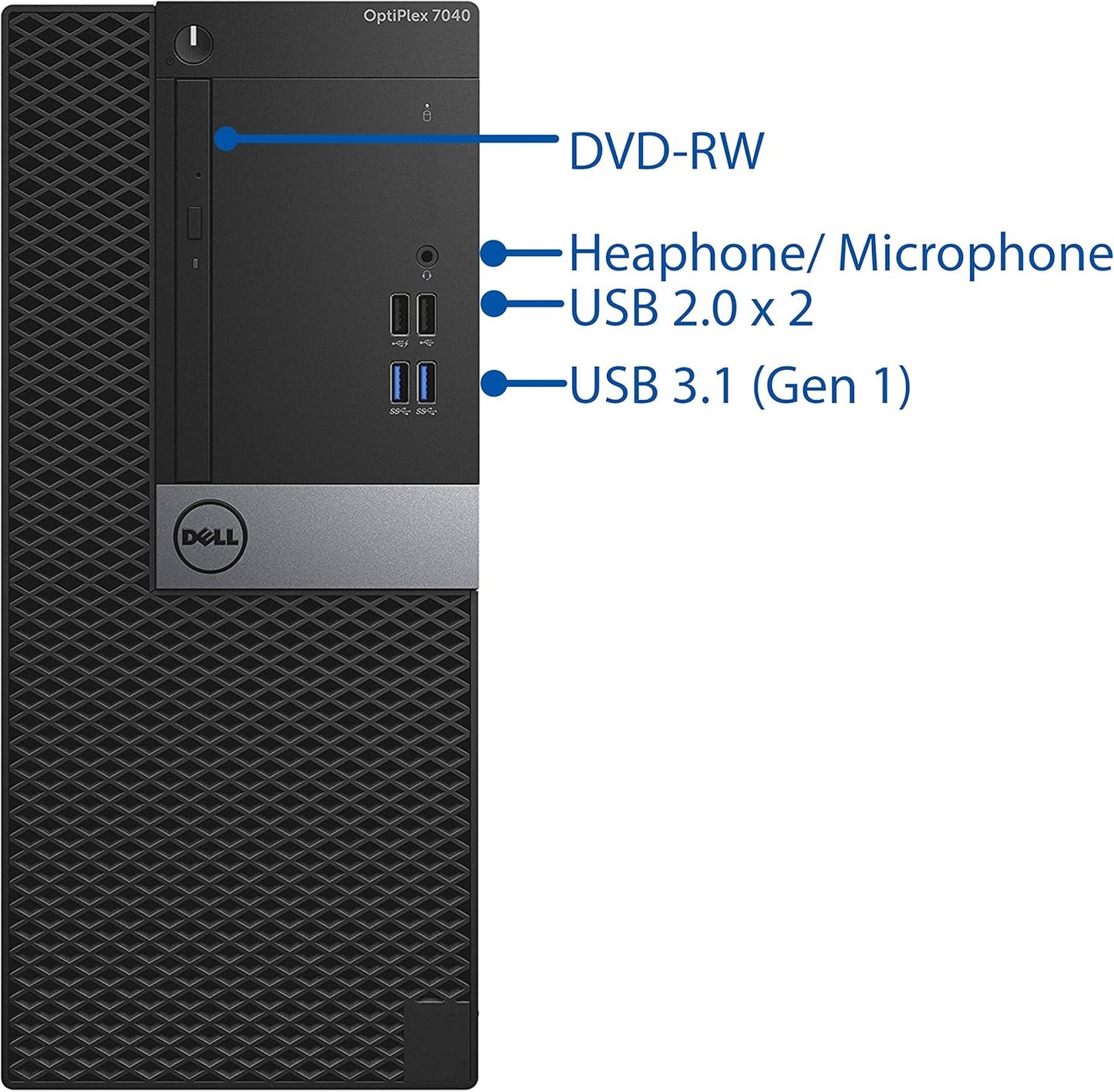 Mini-Tower Desktop PC, Intel Quad-Core i7, 8GB RAM, 256GB SSD, Windows 10 Pro R25707