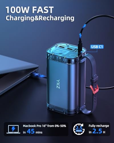 100W Portable Charger 40000mAh Power Bank with Digital Display Q899289