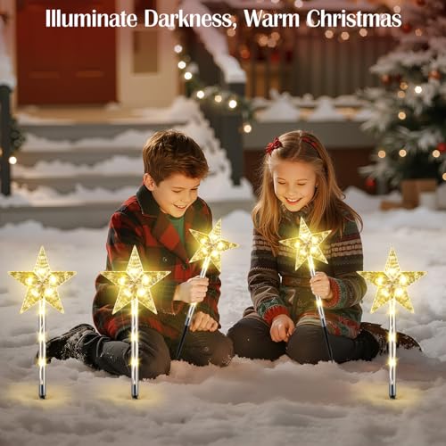Solar Walkway Lights Outdoor, 8 Pack Candy Cane Christmas Decorations P5544