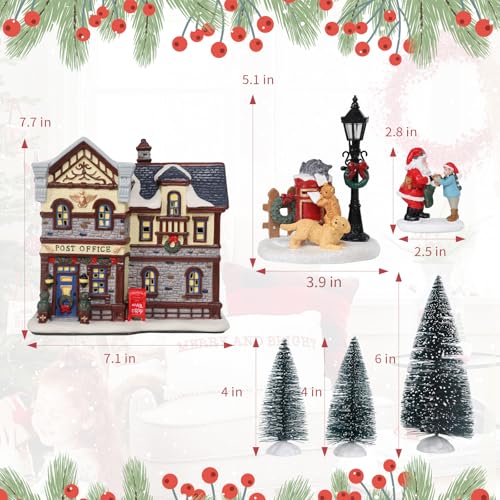 Christmas Ceramic Post Office Decoration with Lights V373655