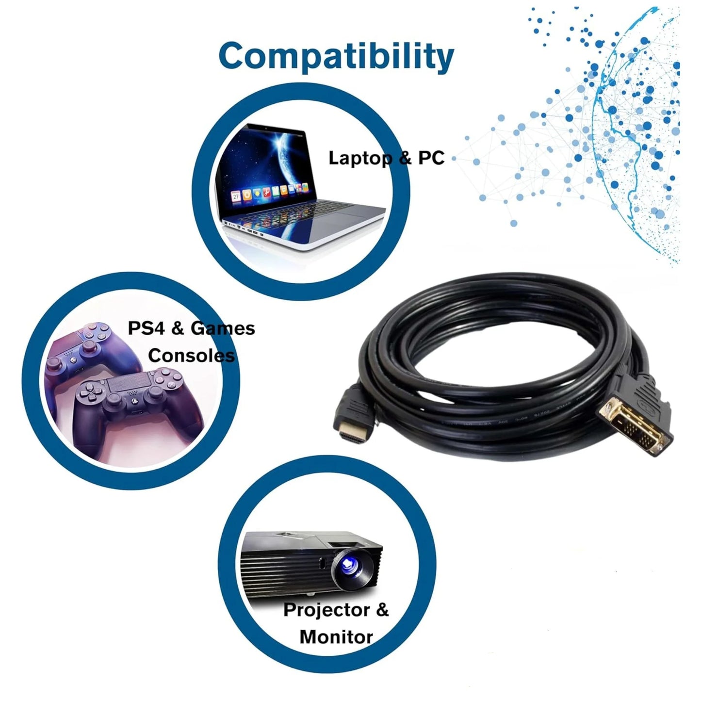 HDMI to DVI Single Link Cable 3ft, Black X1669