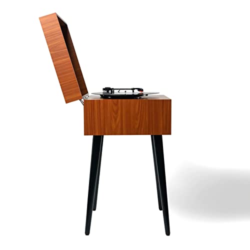 8-in-1 Turntable Music Center with 3-Speed Record Player, CD/MP3 Player, FM Radio, Bluetooth, USB Playback & Record, Built-In Stereo Speakers H868